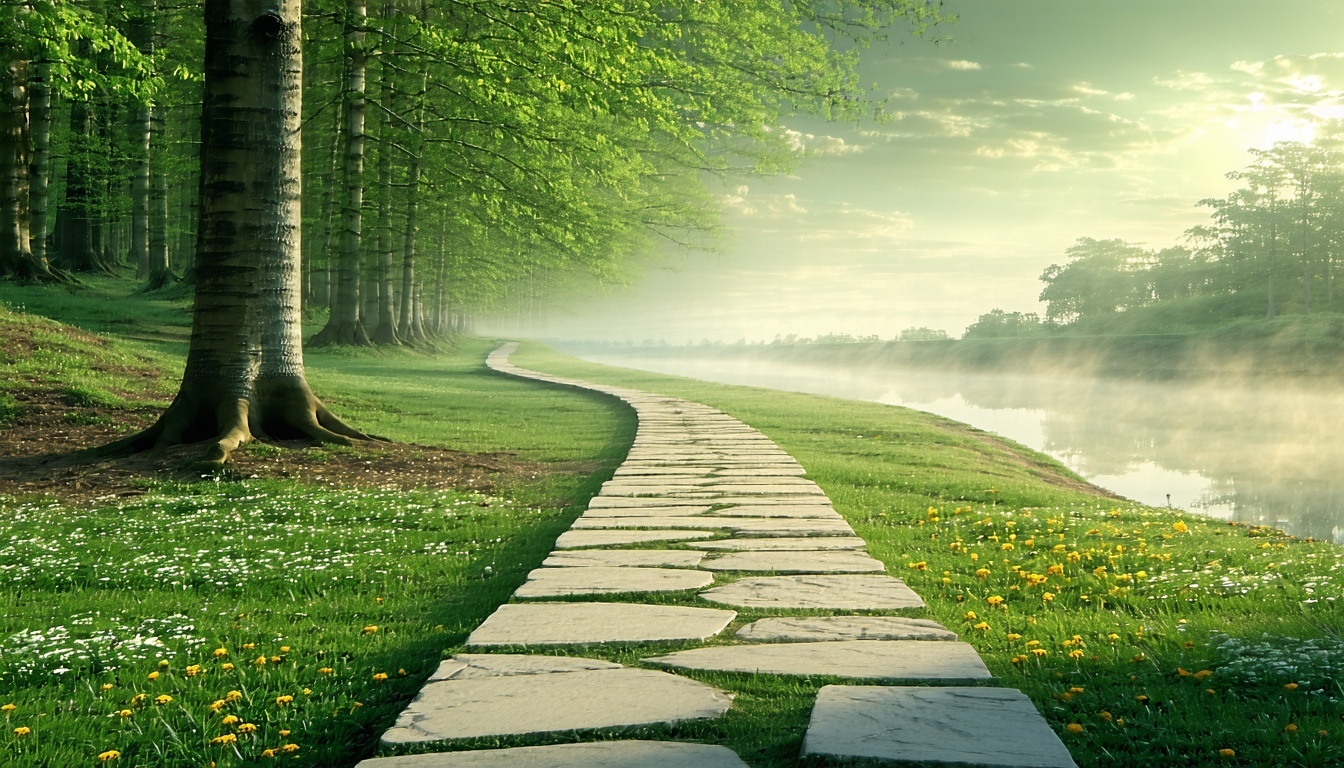 Symbolic image of a path leading towards enlightenment.