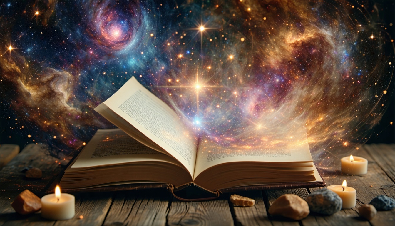 Visual representation of cosmic wisdom and knowledge.